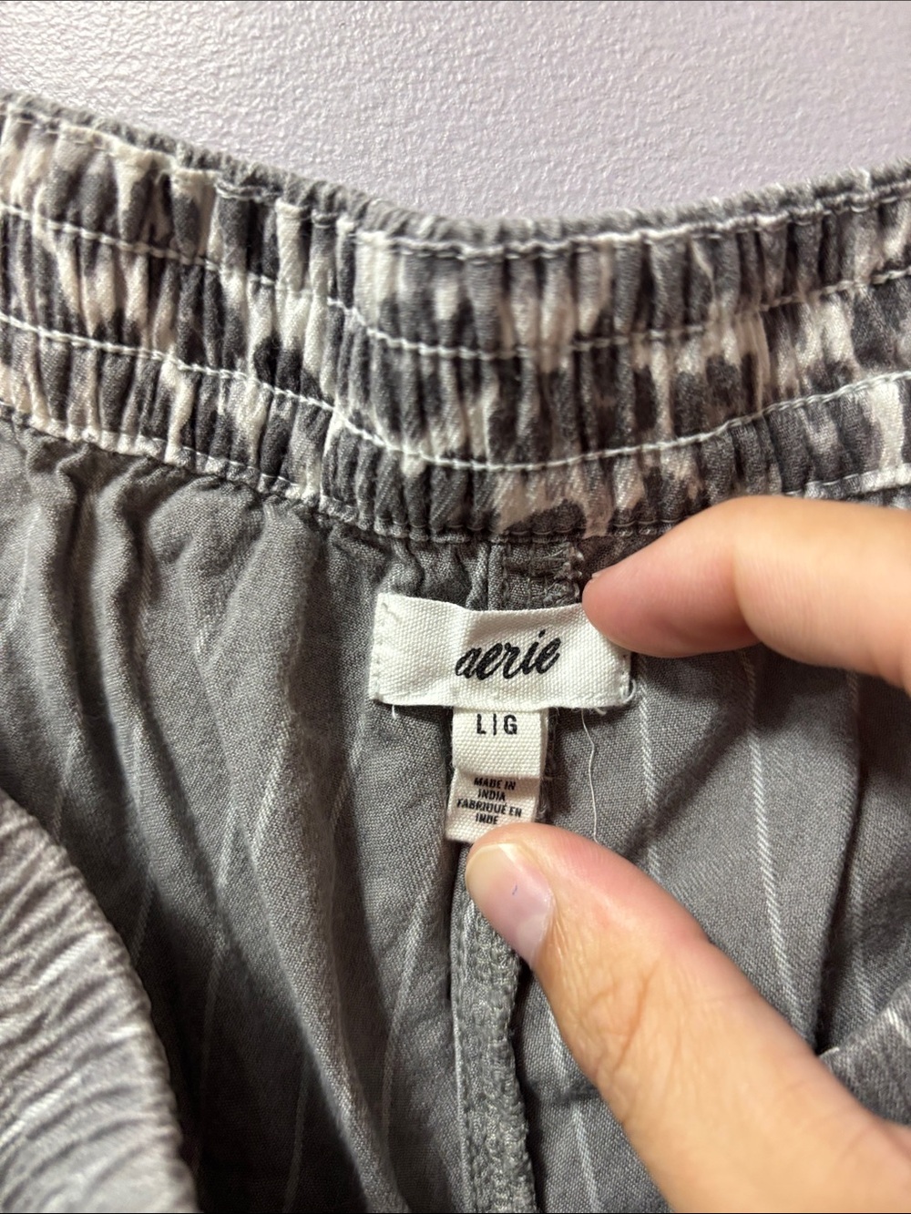 Aerie Off-Duty Flannel Trouser PJ Dark Heather Grey Large - Picture 6 of 8